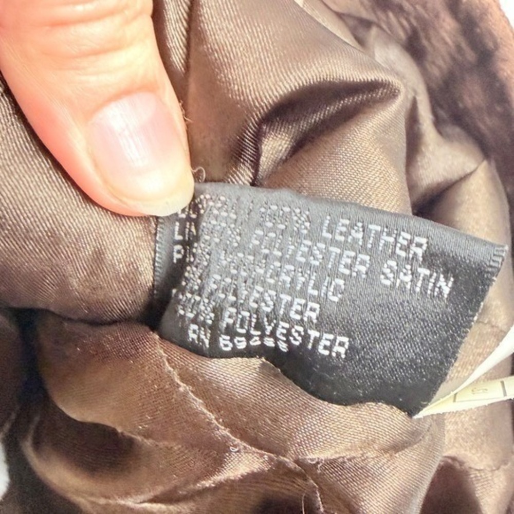 Wilsons Adventure Bound Vintage Brown Suede Shearling Aviator Jacket Large - Picture 6 of 8